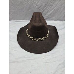 Vintage Dynafelt Western Cowboy Hat Fur Blend Water Repellent Brown